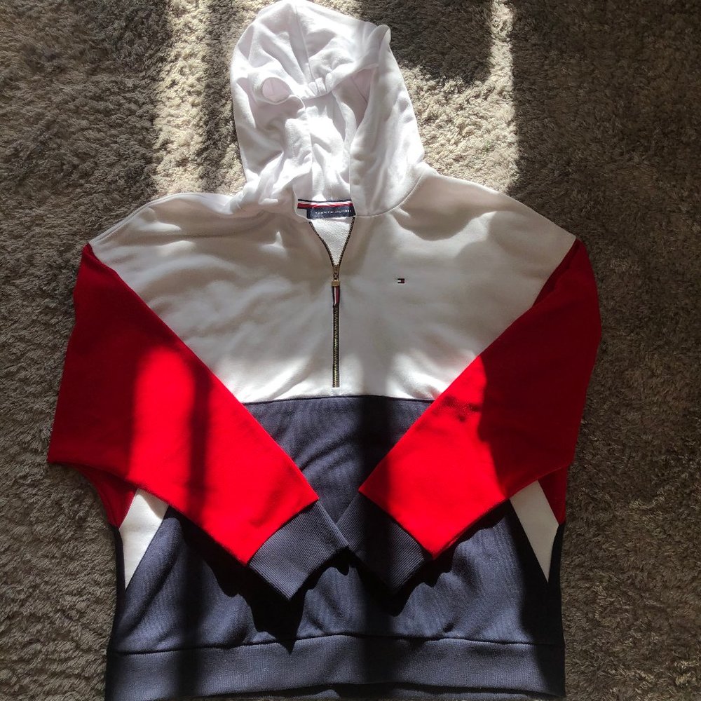 TOMMY HILFIGER Women's Quarter Zip Hoodie Size M